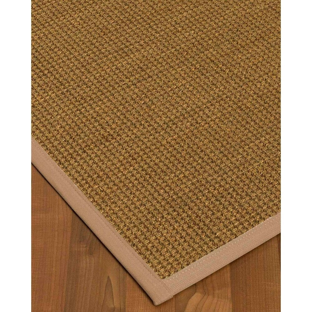 Natural Area Rugs, 100% Natural Fiber Handmade Hamptons, Natural Seagrass Rug 8' Square, Wheat Border - 8' x 8' Square
