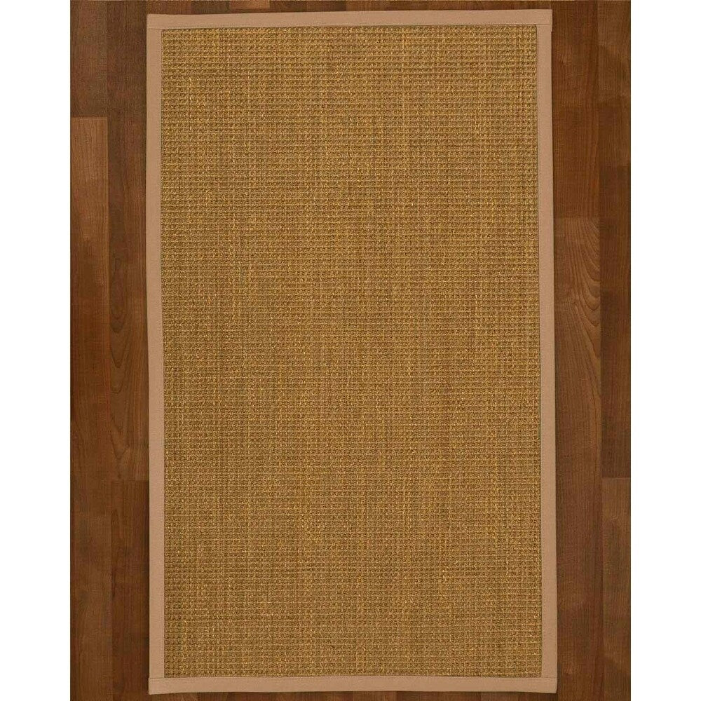 Natural Area Rugs, 100% Natural Fiber Handmade Hamptons, Natural Seagrass Rug 8' Square, Wheat Border - 8' x 8' Square
