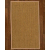 Natural Area Rugs, 100% Natural Fiber Handmade Hamptons, Natural Seagrass Rug 8' Square, Wheat Border - 8' x 8' Square
