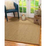 Natural Area Rugs 100%, Natural Fiber Handmade Hamptons, Natural Seagrass Rug, Doe Border - 10' x 14'