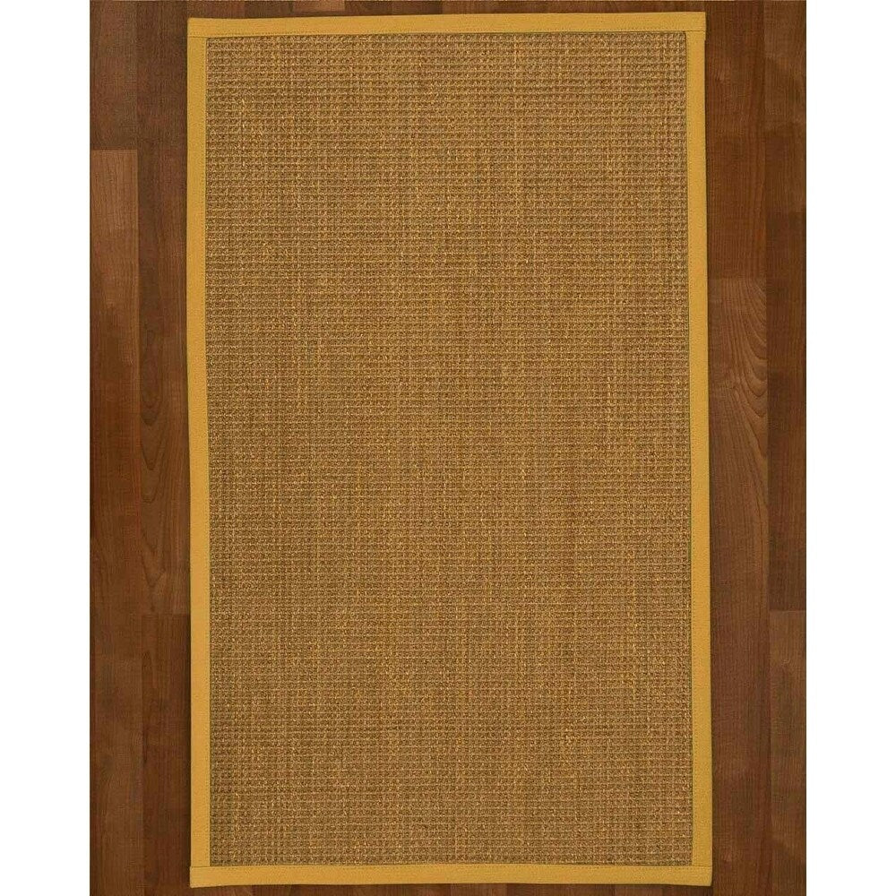Natural Area Rugs 100%, Natural Fiber Handmade Hamptons, Natural Seagrass Rug, Tan Border - 12' x 15'