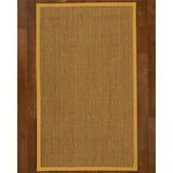 Natural Area Rugs 100%, Natural Fiber Handmade Hamptons, Natural Seagrass Rug, Tan Border - 12' x 15'