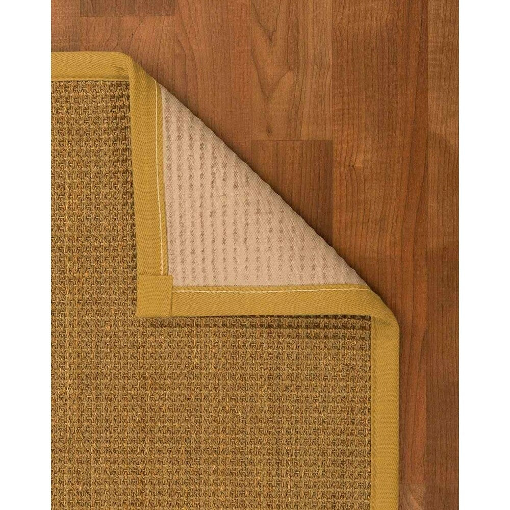 Natural Area Rugs 100%, Natural Fiber Handmade Hamptons, Natural Seagrass Rug, Tan Border - 12' x 15'