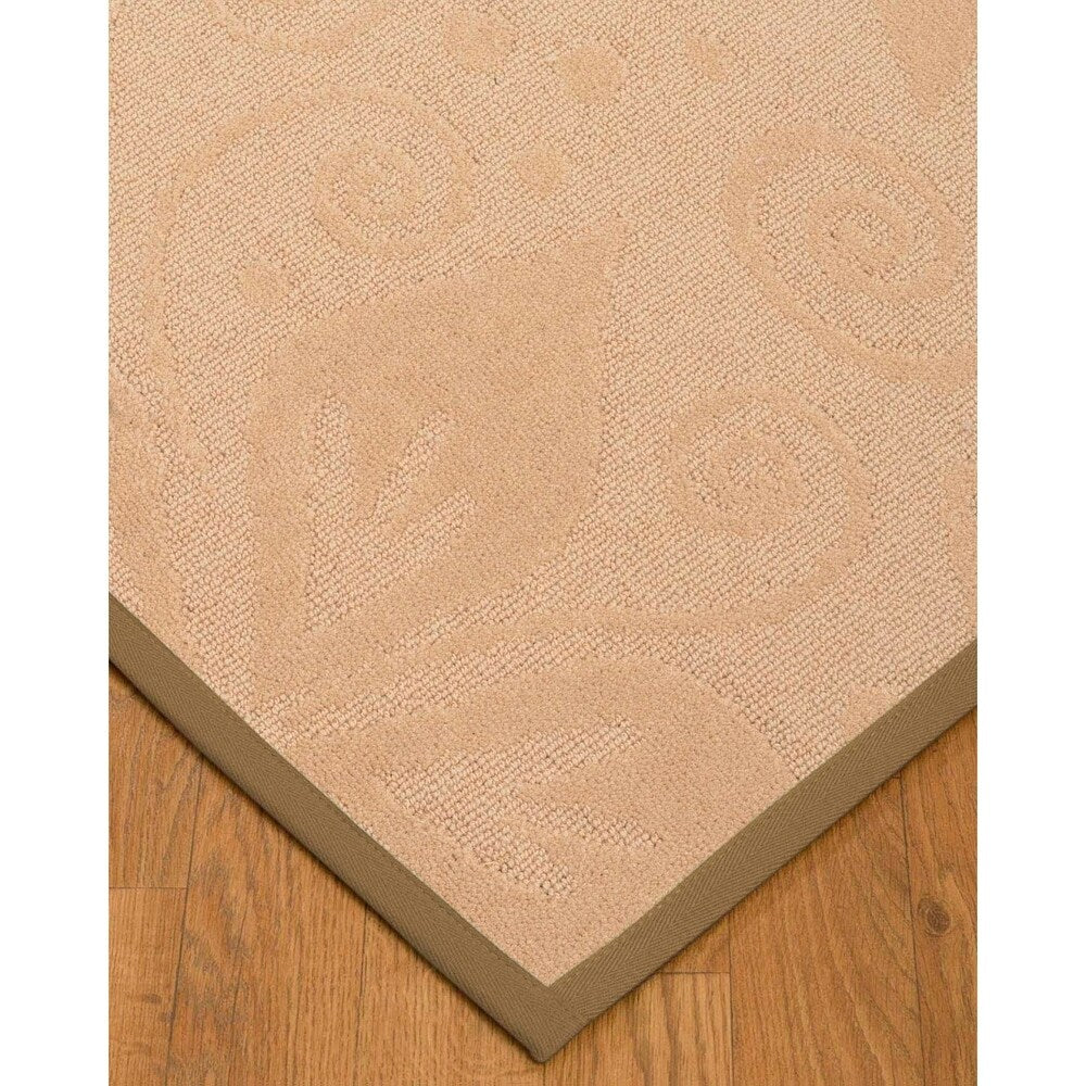 Natural Area Rugs 100%, Natural Fiber Handmade Hermosa, Beige Wool Rug, Squirrel Border - 9' x 12'