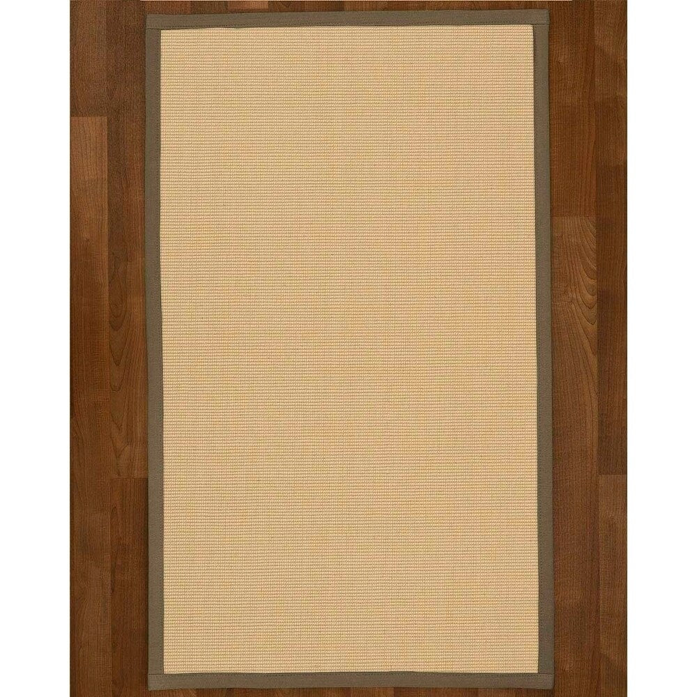 Natural Area Rugs 100%, Natural Fiber Handmade Icon, White Wool/Sisal Rug, Fossil Border - 6' x 9'