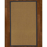 Natural Area Rugs, 100% Natural Fiber Handmade Kansas, Grey Sisal Rug 10' Square, Midnight Blue Border - 10' x 10'