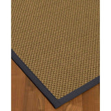 Natural Area Rugs, 100% Natural Fiber Handmade Kansas, Grey Sisal Rug 10' Square, Midnight Blue Border - 10' x 10'