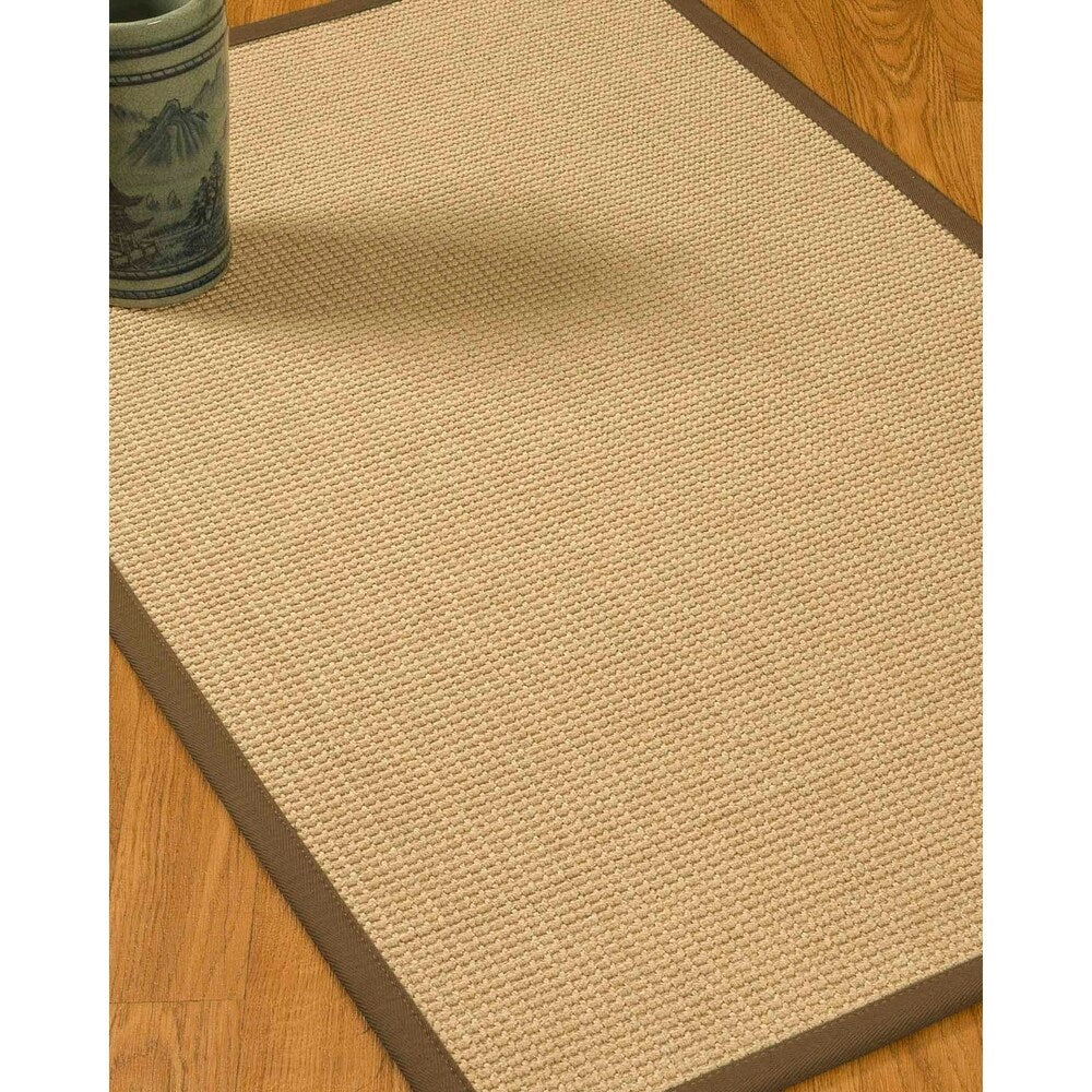 Natural Area Rugs, 100% Natural Fiber Handmade Logan, Beige Sisal Rug 10' Square, Malt Border - 10' x 10'