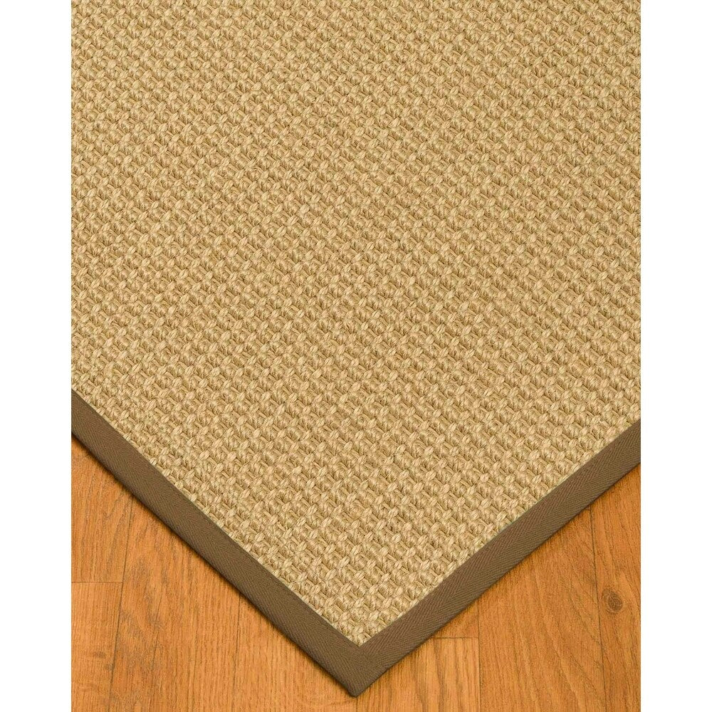 Natural Area Rugs, 100% Natural Fiber Handmade Logan, Beige Sisal Rug 10' Square, Malt Border - 10' x 10'