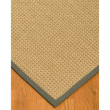 Natural Area Rugs, 100% Natural Fiber Handmade Logan, Beige Sisal Rug 6' Square, Green Border - 6' x 6'