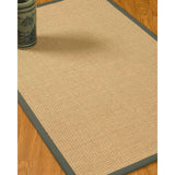 Natural Area Rugs, 100% Natural Fiber Handmade Logan, Beige Sisal Rug 6' Square, Green Border - 6' x 6'