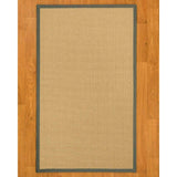 Natural Area Rugs, 100% Natural Fiber Handmade Logan, Beige Sisal Rug 6' Square, Green Border - 6' x 6'