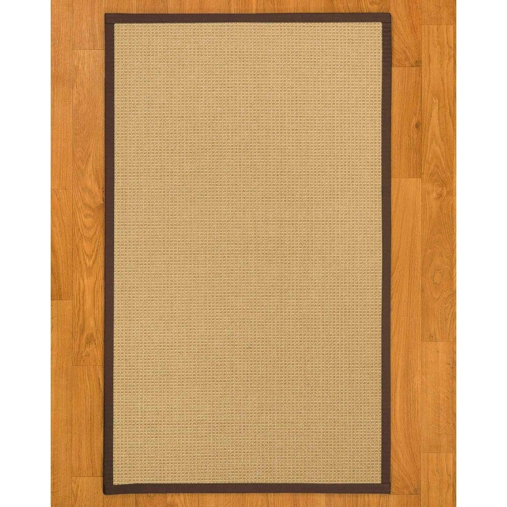 Natural Area Rugs, 100% Natural Fiber Handmade Logan, Beige Sisal Rug 8' Square, Fudge Border - 8' x 8'