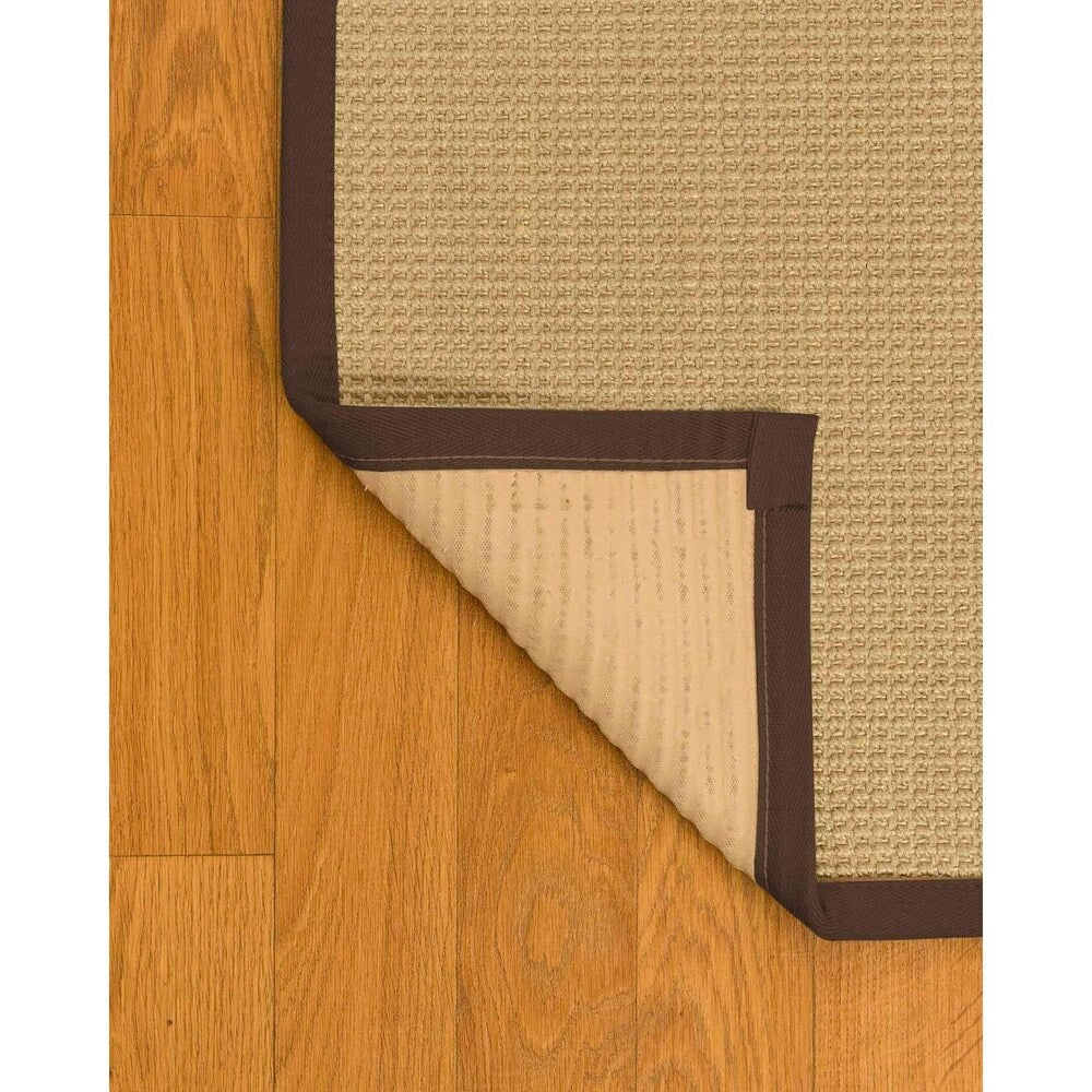Natural Area Rugs, 100% Natural Fiber Handmade Logan, Beige Sisal Rug 8' Square, Fudge Border - 8' x 8'