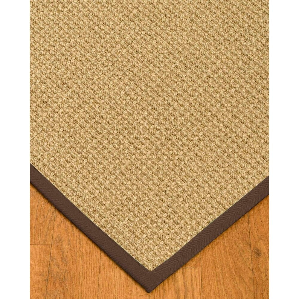 Natural Area Rugs, 100% Natural Fiber Handmade Logan, Beige Sisal Rug 8' Square, Fudge Border - 8' x 8'