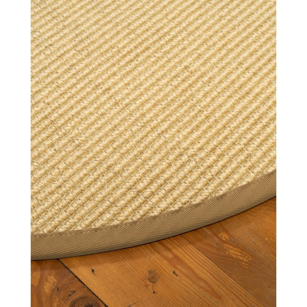 Natural Area Rugs, 100% Natural Fiber Handmade Lucca, 5' Octagon Beige Sisal Rug, Doe Border - 5' x 5'