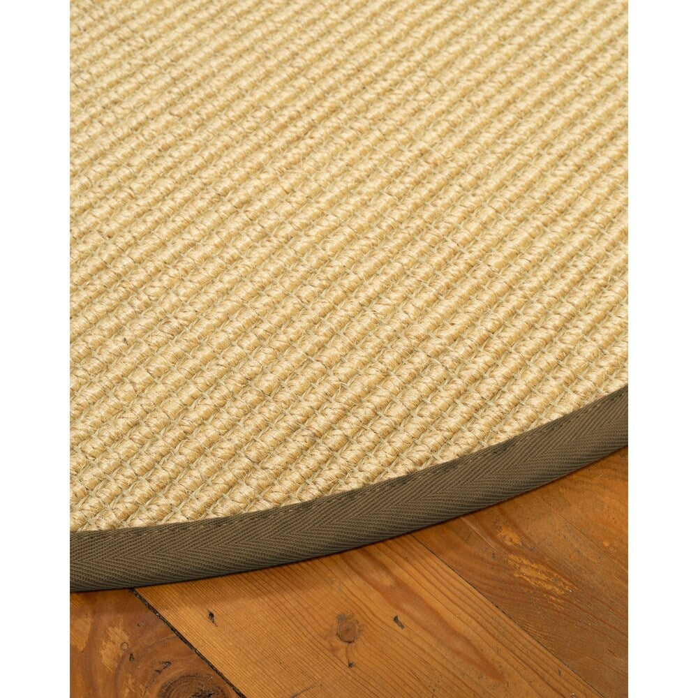 Natural Area Rugs, 100% Natural Fiber Handmade Lucca, 6' Octagon Beige Sisal Rug, Malt Border - 6' x 6' Octagon