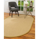 Natural Area Rugs, 100% Natural Fiber Handmade Lucca, 6' Octagon Beige Sisal Rug, Tan Border - 6' x 6'