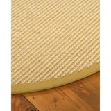 Natural Area Rugs, 100% Natural Fiber Handmade Lucca, 6' Octagon Beige Sisal Rug, Tan Border - 6' x 6'