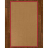 Natural Area Rugs 100%, Natural Fiber Handmade Majesty, Beige Wool/Sisal Rug, Red Border - 2'6" x 8'