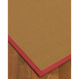 Natural Area Rugs 100%, Natural Fiber Handmade Majesty, Beige Wool/Sisal Rug, Red Border - 2'6" x 8'
