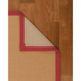 Natural Area Rugs 100%, Natural Fiber Handmade Majesty, Beige Wool/Sisal Rug, Red Border - 2'6" x 8'