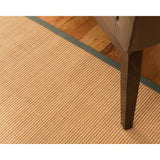 Natural Area Rugs, 100% Natural Fiber Handmade Moda, Light Brown Sisal Rug 8' Square, Green Border - 8' x 8'