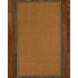 Natural Area Rugs, 100% Natural Fiber Handmade Moda, Light Brown Sisal Rug 8' Square, Green Border - 8' x 8'