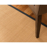 Natural Area Rugs 100%, Natural Fiber Handmade Moda, Light Brown Sisal Rug, Black Border - 4' x 6'