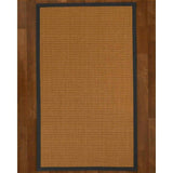 Natural Area Rugs 100%, Natural Fiber Handmade Moda, Light Brown Sisal Rug, Black Border - 4' x 6'