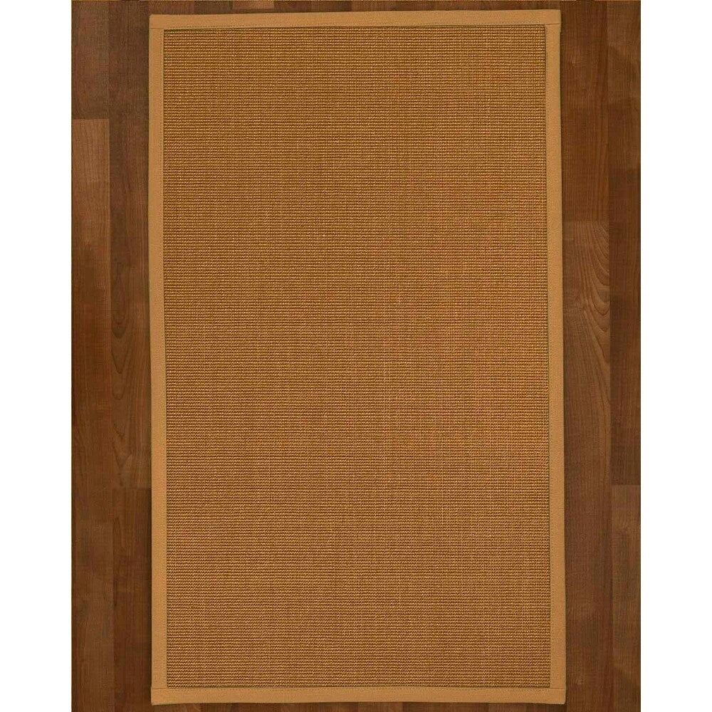 Natural Area Rugs 100%, Natural Fiber Handmade Moda, Light Brown Sisal Rug, Khaki Border - 2' x 3'