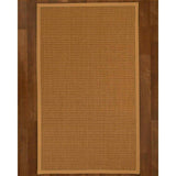 Natural Area Rugs 100%, Natural Fiber Handmade Moda, Light Brown Sisal Rug, Khaki Border - 2' x 3'