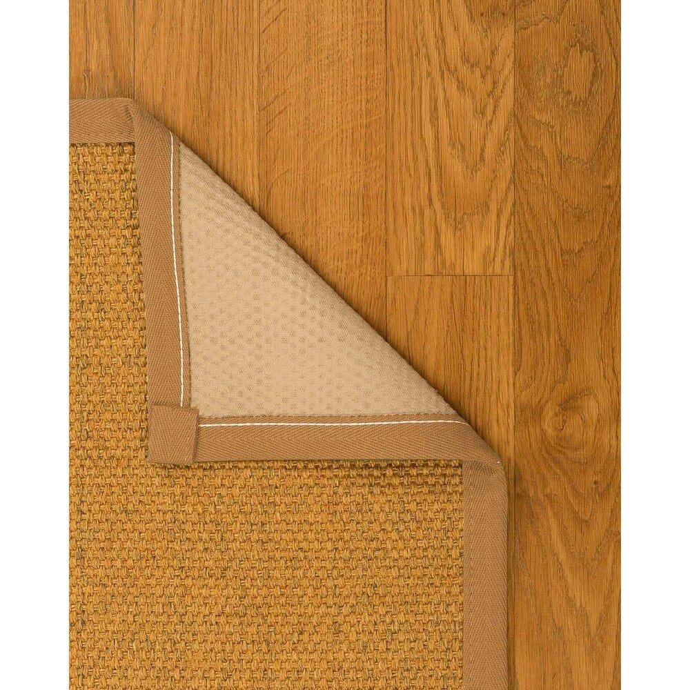 Natural Area Rugs 100%, Natural Fiber Handmade Niagara, Gold/Multi Sisal Rug, Khaki Border - 4' x 6'