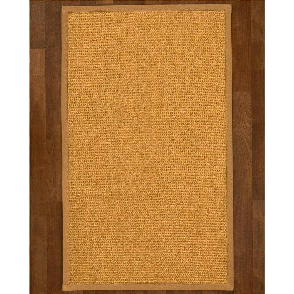 Natural Area Rugs 100%, Natural Fiber Handmade Niagara, Gold/Multi Sisal Rug, Khaki Border - 4' x 6'