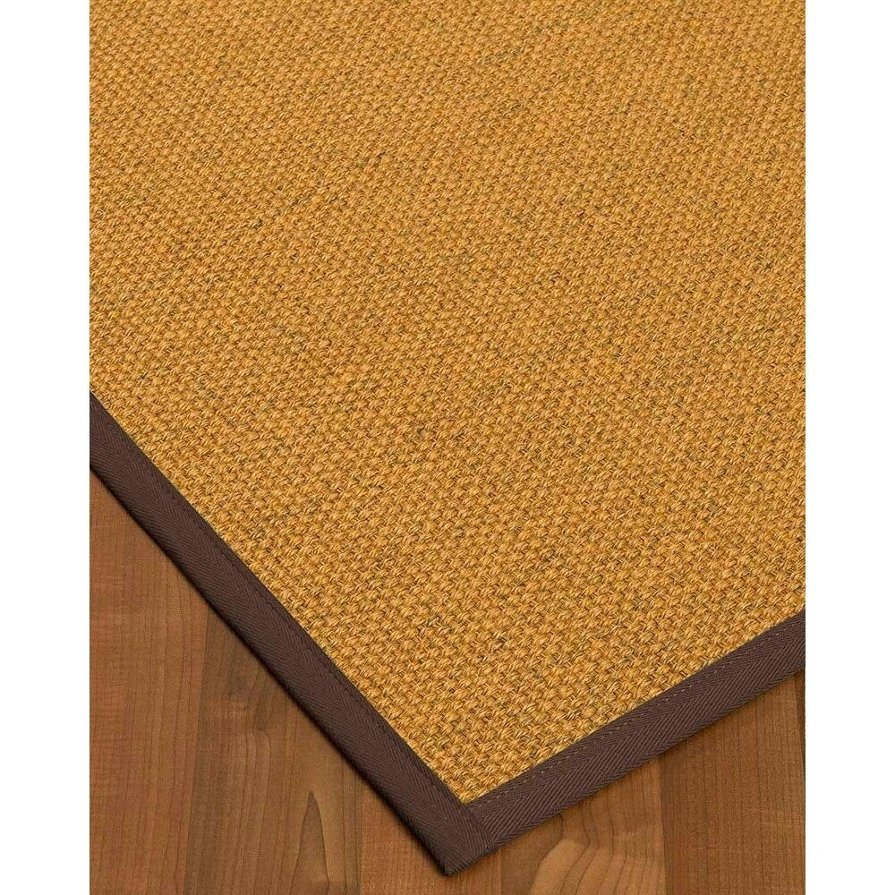 Natural Area Rugs 100%, Natural Fiber Handmade Niagara, Gold/Multi Sisal Rug, Fudge Border - 6' x 9'