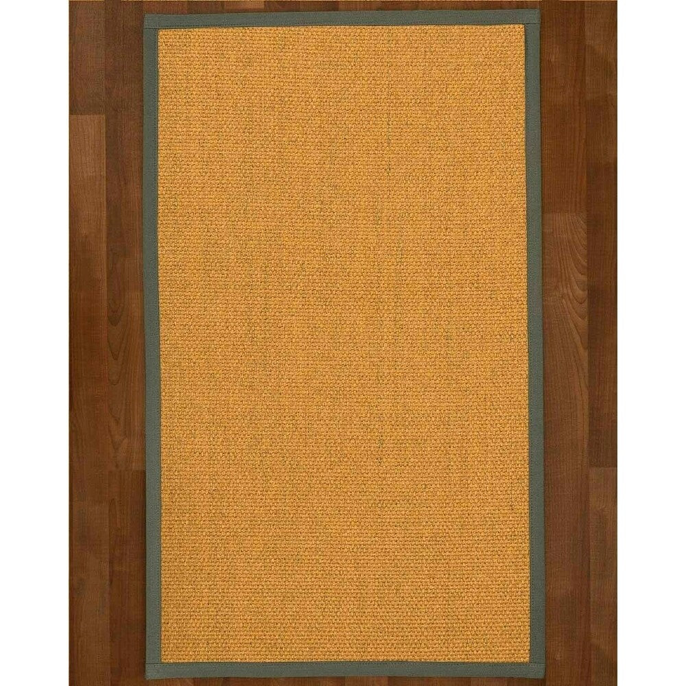 Natural Area Rugs 100%, Natural Fiber Handmade Niagara, Gold/Multi Sisal Rug, Green Border - 2' x 3'