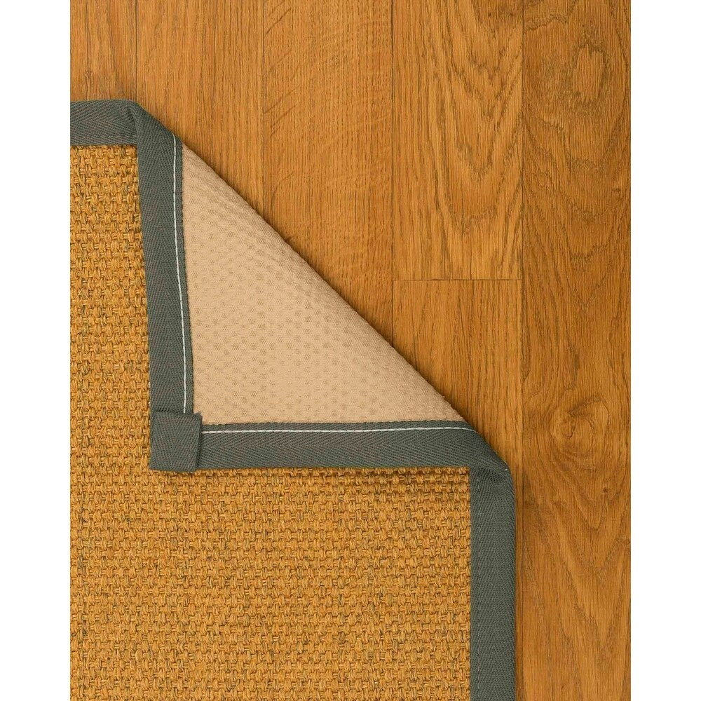 Natural Area Rugs 100%, Natural Fiber Handmade Niagara, Gold/Multi Sisal Rug, Green Border - 2' x 3'
