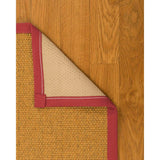 Natural Area Rugs 100%, Natural Fiber Handmade Niagara, Gold/Multi Sisal Rug, Red Border - 12' x 15'