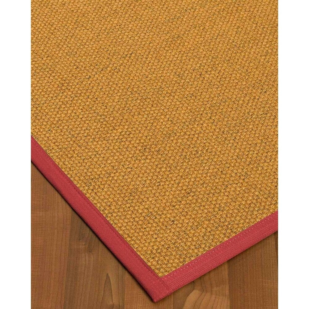 Natural Area Rugs 100%, Natural Fiber Handmade Niagara, Gold/Multi Sisal Rug, Red Border - 12' x 15'