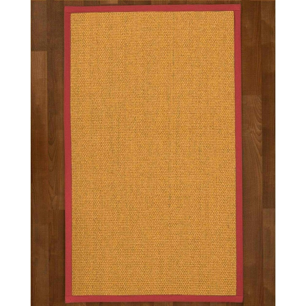 Natural Area Rugs 100%, Natural Fiber Handmade Niagara, Gold/Multi Sisal Rug, Red Border - 12' x 15'