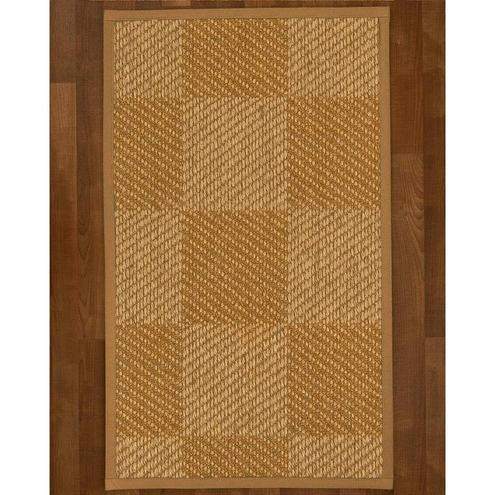 Natural Area Rugs, 100% Natural Fiber Handmade Nirvana, Bronze/Beige Sisal Rug 8' Square, Doe Border - 8' x 8'