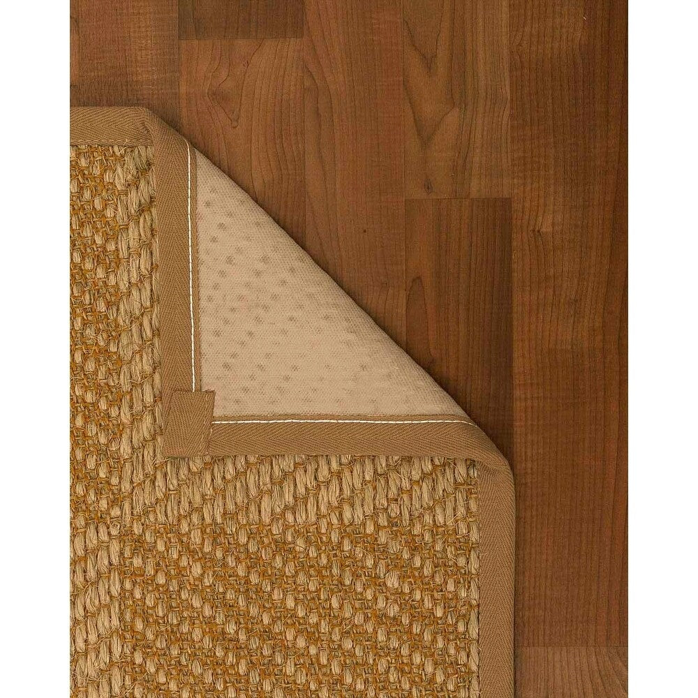 Natural Area Rugs, 100% Natural Fiber Handmade Nirvana, Bronze/Beige Sisal Rug 8' Square, Doe Border - 8' x 8'