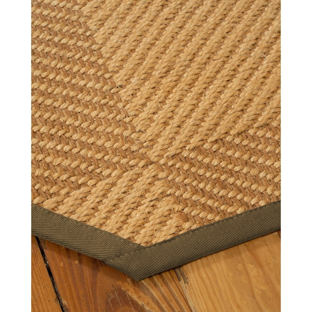 Natural Area Rugs, 100% Natural Fiber Handmade Osaka, 10' Octagon Bronze/Gold Sisal Rug, Malt Border - 10' x 10'