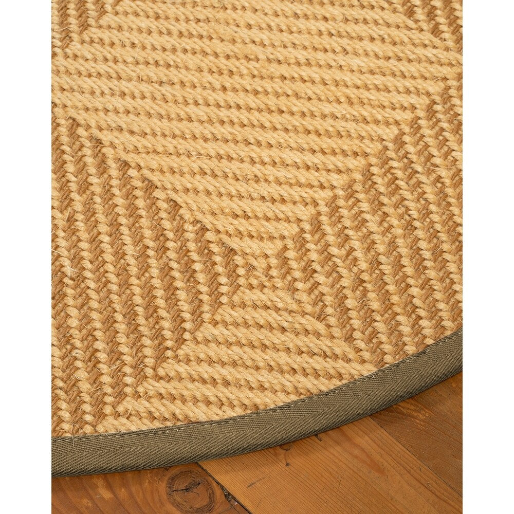 Natural Area Rugs, 100% Natural Fiber Handmade Osaka, 6' Octagon Bronze/Gold Sisal Rug, Squirrel Border - 6' x 6' Octagon