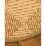 Natural Area Rugs, 100% Natural Fiber Handmade Osaka, Bronze/Gold Sisal Oval Rug (6'X9'), Khaki Border - 6' x 9' Oval