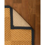 Natural Area Rugs, 100% Natural Fiber Handmade Osaka, Bronze/Gold Sisal Rug 6' Square, Black Border - 6' x 6' Square