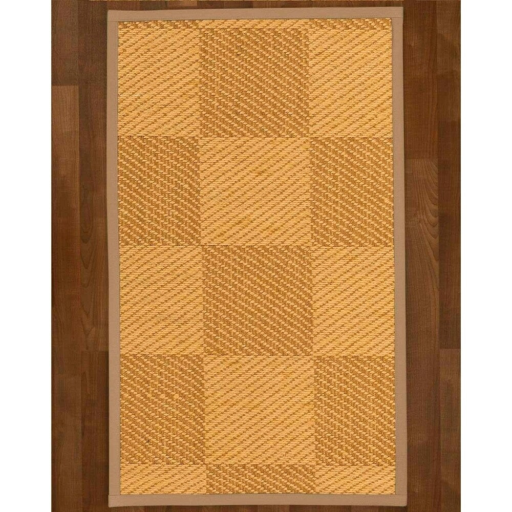 Natural Area Rugs, 100% Natural Fiber Handmade Osaka, Bronze/Gold Sisal Rug 6' Square, Wheat Border - 6' x 6' Square