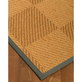 Natural Area Rugs, 100% Natural Fiber Handmade Osaka, Bronze/Gold Sisal Rug 8' Square, Green Border - 8' x 8' Square
