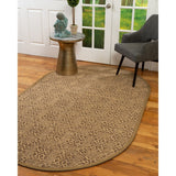 Natural Area Rugs, 100% Natural Fiber Handmade Oslo, Brown/Multi Sisal Oval Rug (5'X8'), Doe Border - 5' x 8' Oval
