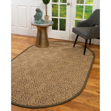 Natural Area Rugs, 100% Natural Fiber Handmade Oslo, Brown/Multi Sisal Oval Rug (6'X9'), Malt Border - 6' x 9' Oval